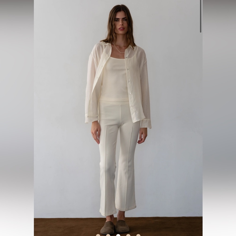 DONNI The Rib Kick Flare in Crème NWT - Picture 4 of 8